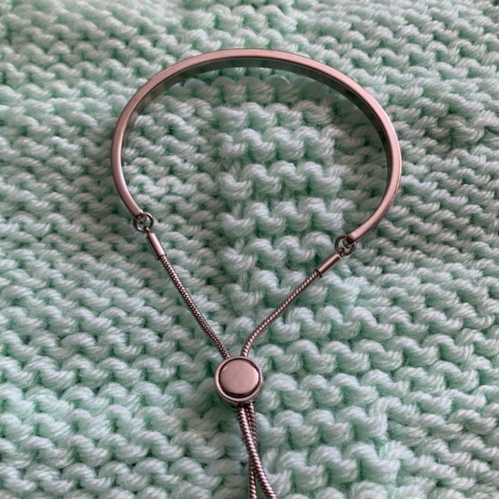 Silver Cuff Adjustable Bracelet With Rhinestone A… - image 5